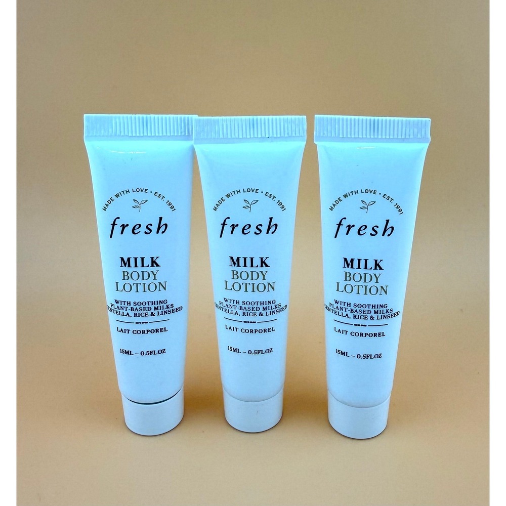 Fresh Milk Body Lotion Set of 3 Travel Size 15ml 0.5oz Each Soothing Plant Milks